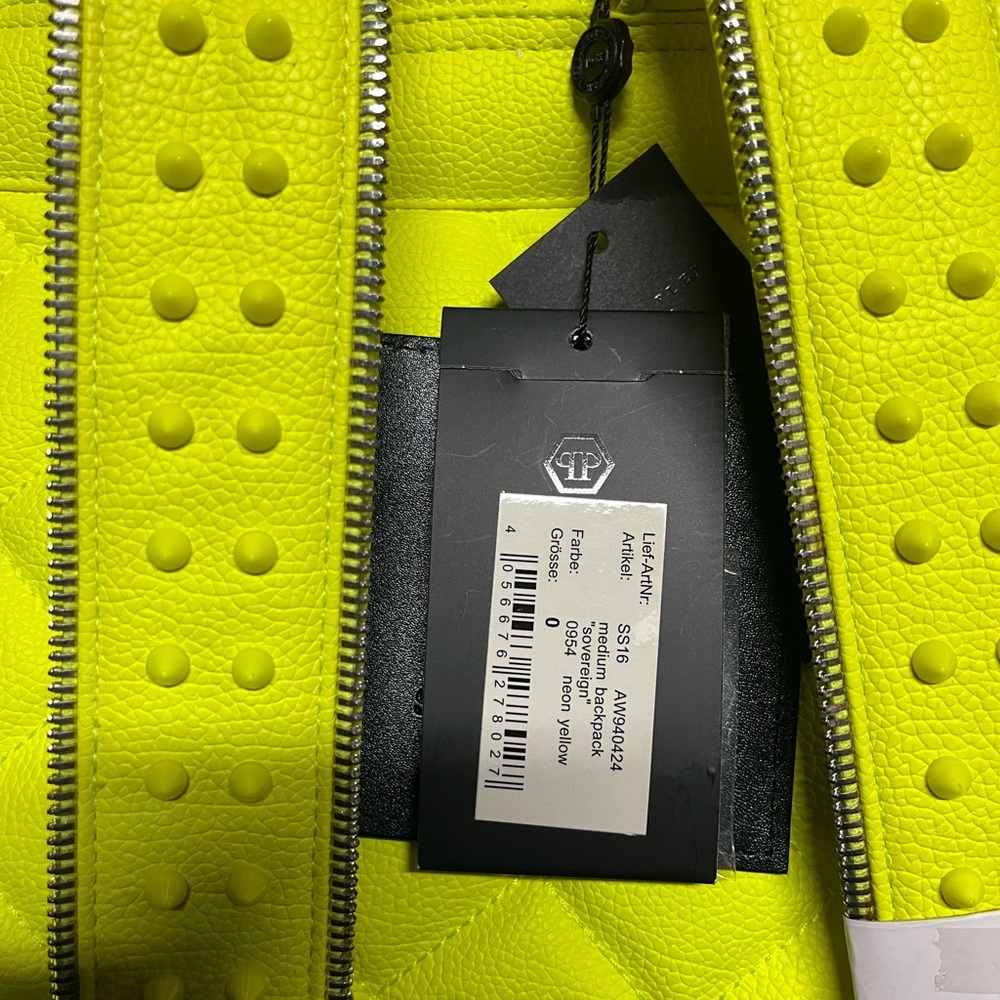 Philipp Plein Couture Homme backpack neon Lemon bag polyurethane & polyester - Picture 5 of 8